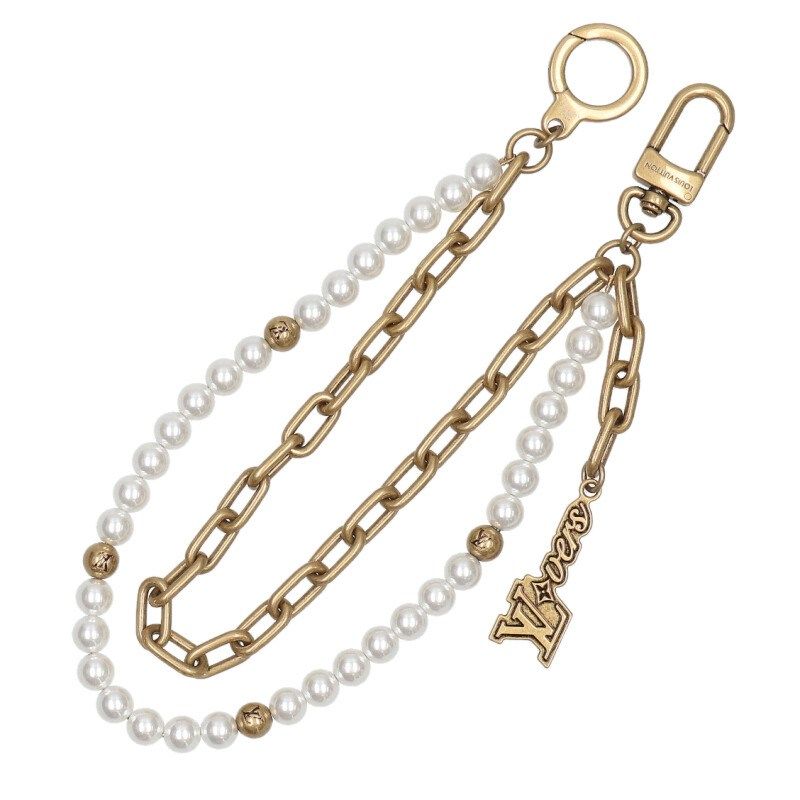 ルイヴィトン M01689 チェーン付きパールバッグチャーム メンズ