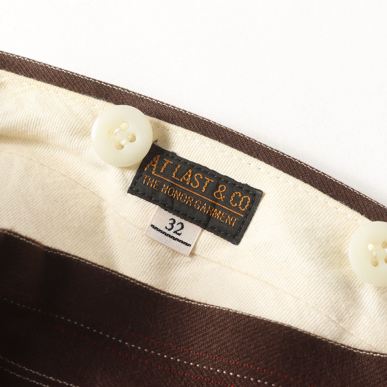 At LAST&CO アットラスト パンツ ブラウン サイズ:32 | ストライプ