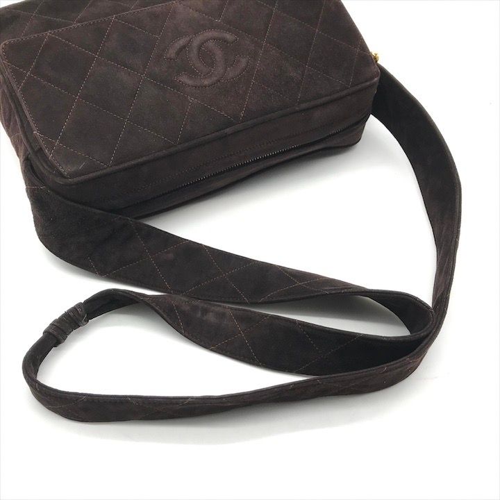良品 CHANEL シャネル ココマーク マトラッセ フリンジ スエード チェーン ショルダー バッグ ブラウン レディース a4158 CHANEL - 良品 CHANEL シャネル ココマーク マトラッセ フリンジ