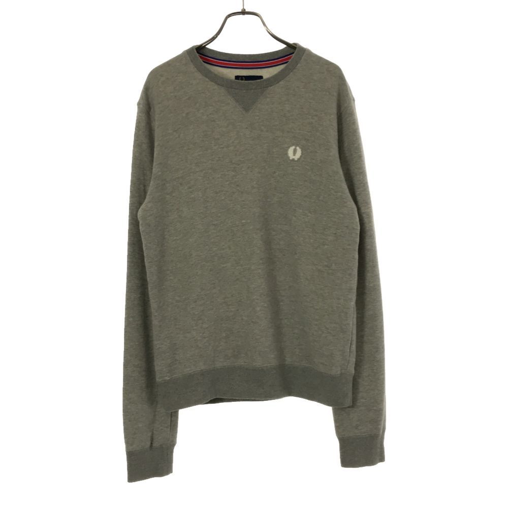 フレッドペリー 長袖 スウェット トレーナー XS グレー FRED PERRY 裏毛 メンズ 古着 【240305】