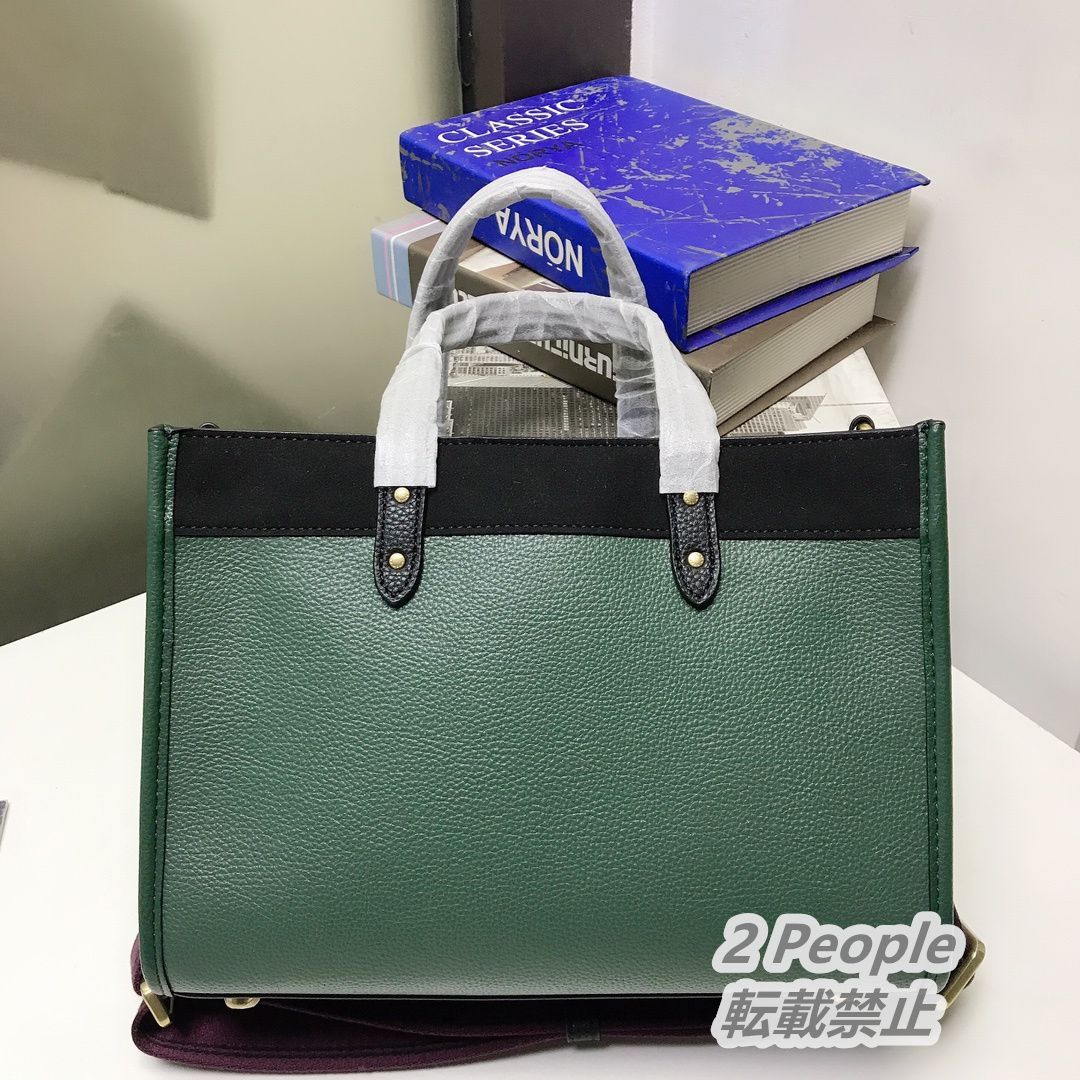 COACH コーチ C6035 トートバッグ フィールドトート カラーブロック コーチバッジ アウトレット グリーン系 - メルカリ