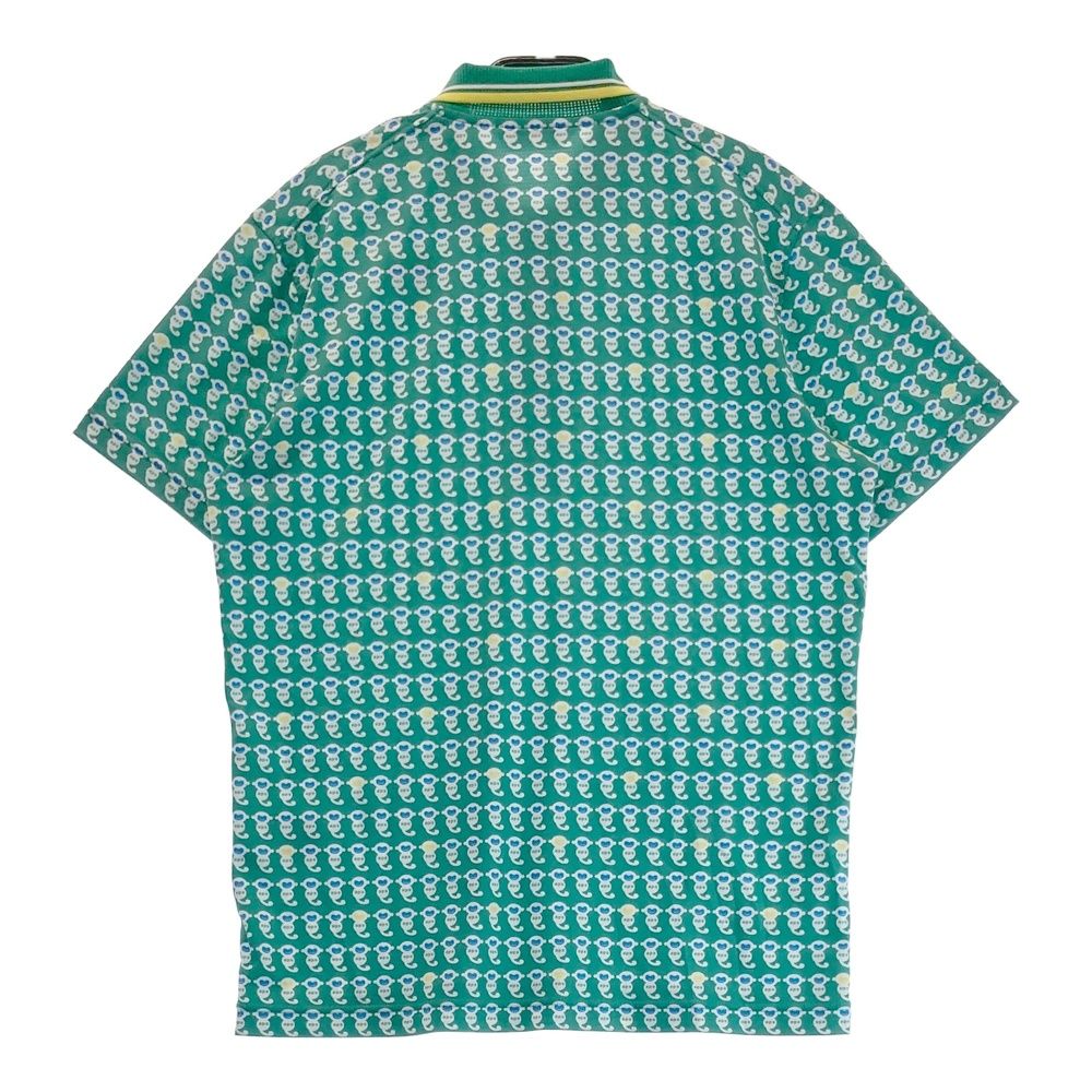 サイズ L AND PER SE アンパスィ 半袖ポロシャツ 総柄 グリーン系 241003000260 ゴルフウェア メンズ ストスト
