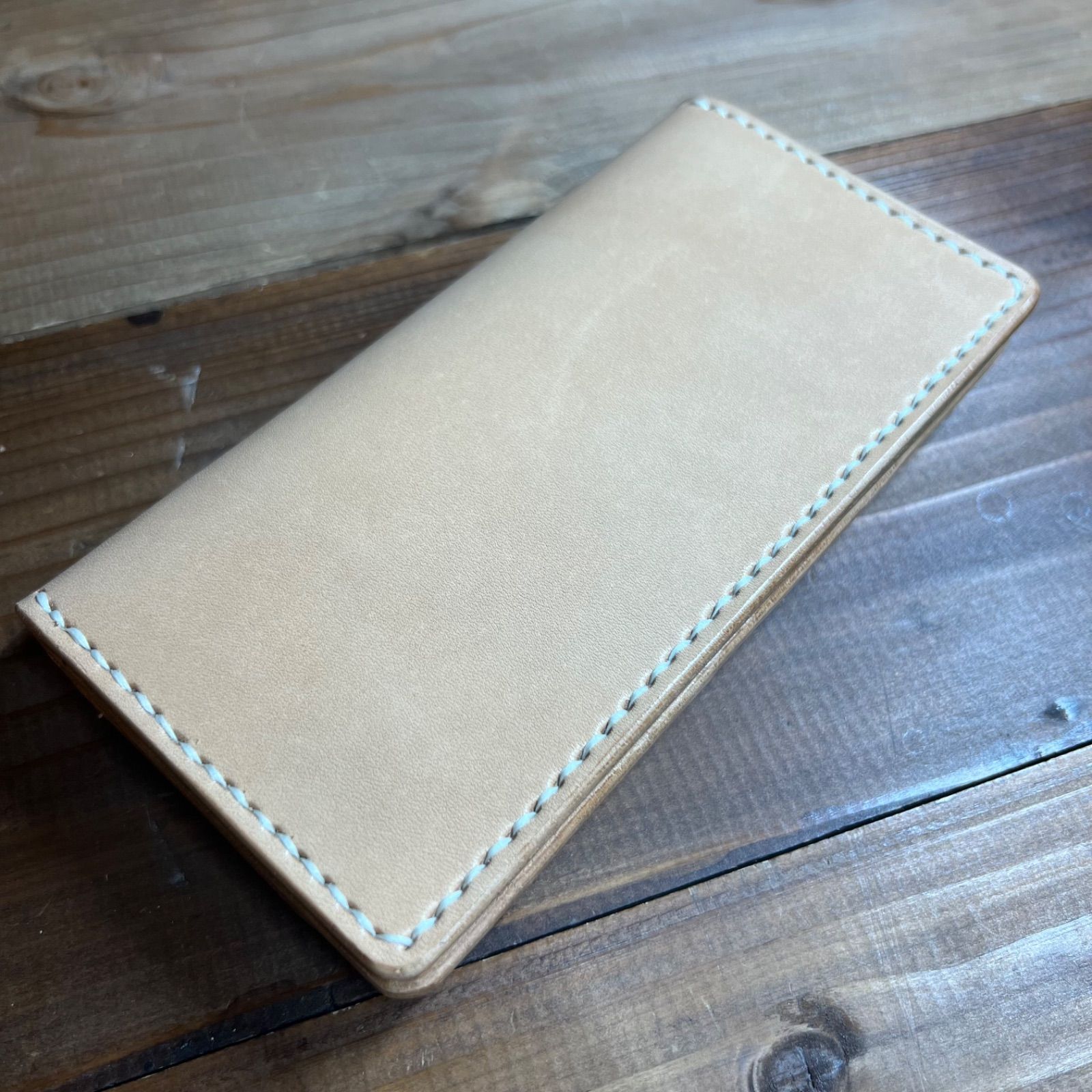 トラッカーウォレット ロング 2層】 ナチュラル 本革 ハンドメイド