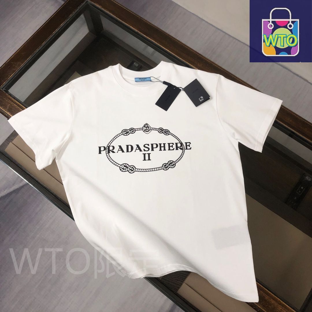 本日限定特価】PRADA 春夏 ロゴプリントTシャツ [本日特価|新品