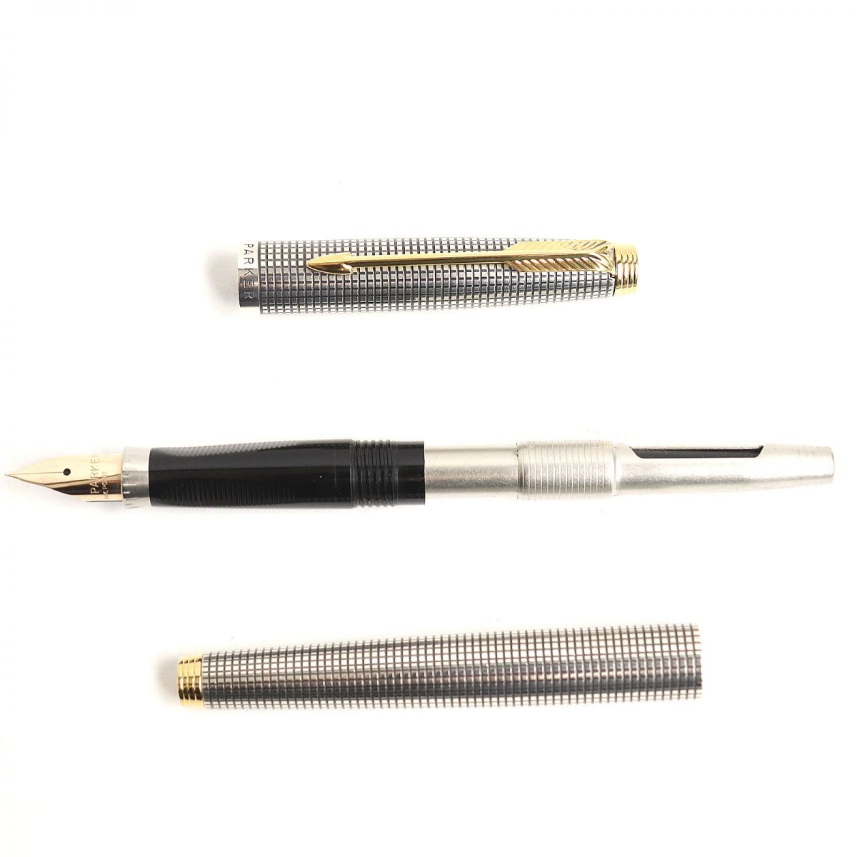 PARKER USA パーカー 万年筆 STERLING CAP&BARREL ペン先 14K
