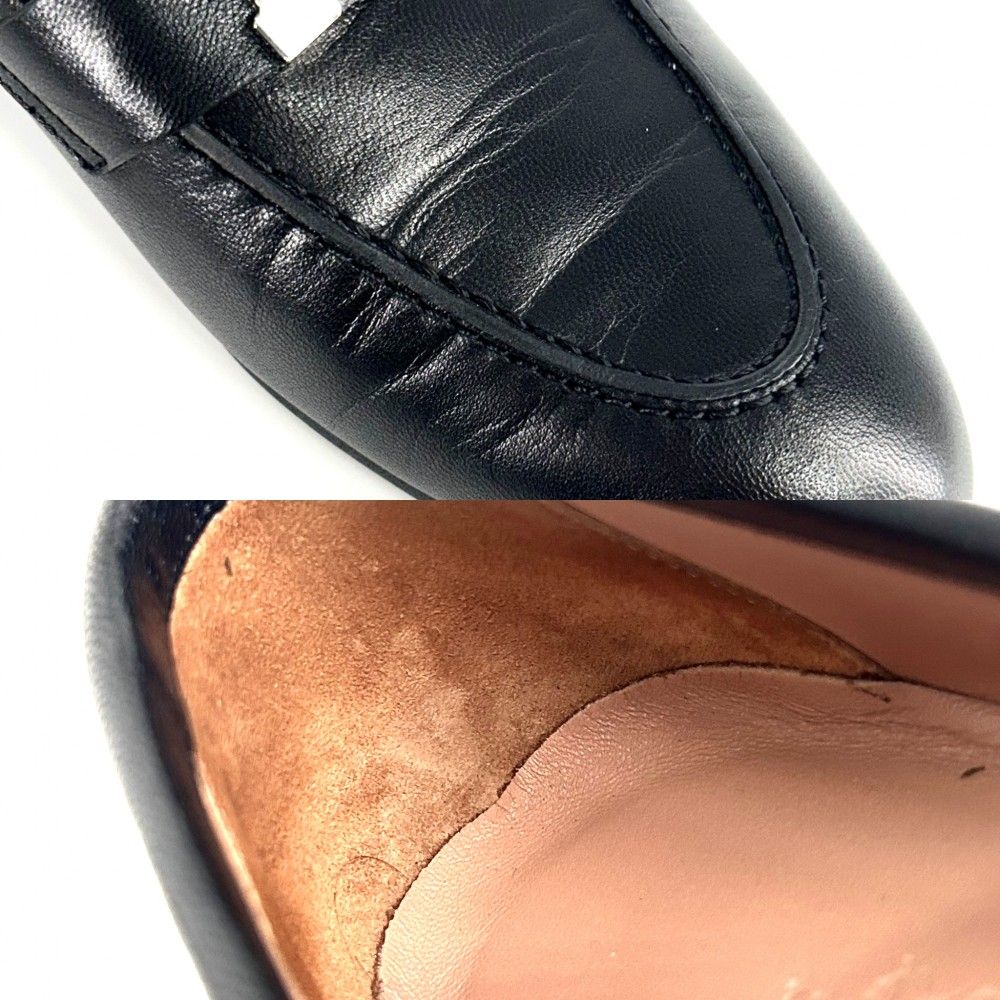 HERMES エルメス　モカシンパリ　H金具　ローファー　革靴　フラットシューズ 7422 未使用 エルメス モカシン パリ H金具 レザー ローファー