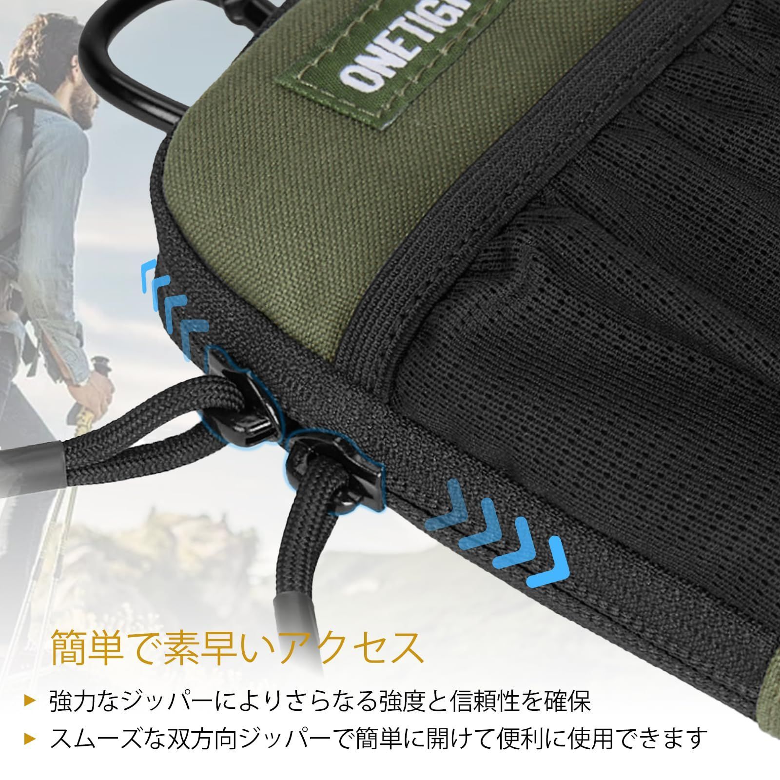 Shoebill アウトドアポーチ スマホポーチ リュ ビ 操作 ブラック 44 アウトドアポーチ スマホポーチ 入れたまま カラビナ付き