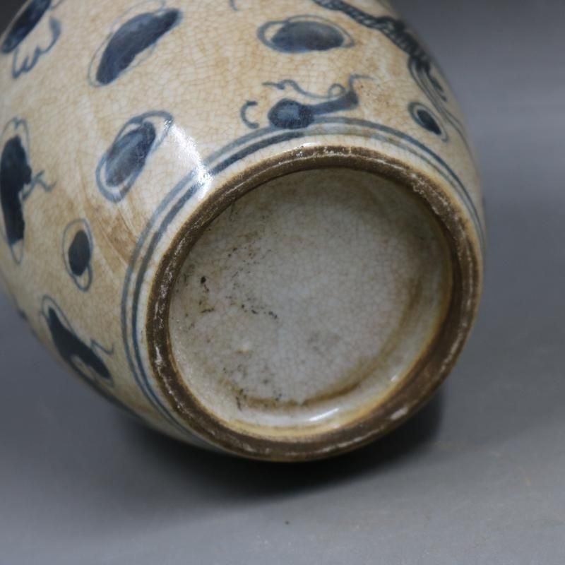 青花雲龍紋缶 現代工芸品 美術品 置物 景徳鎮陶磁器 - メルカリ