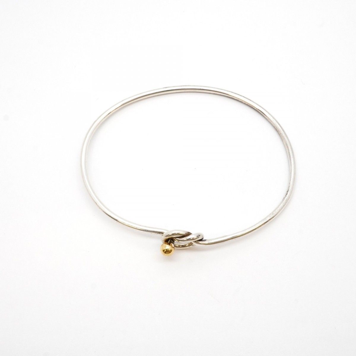 Tiffany & Co. シルバーバングル ゴールド　フック TIFFANY&Co.】ティファニー フック＆アイ シルバー925×K18