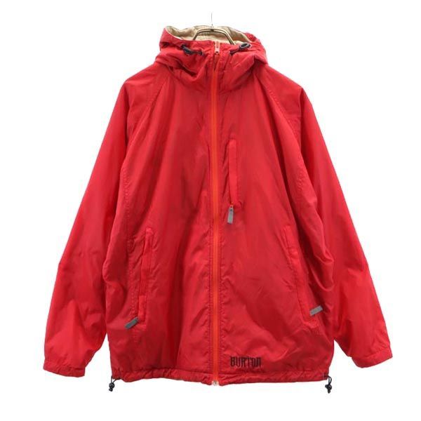 バートン フード付き リバーシブル ジャケット M ベージュ×レッド