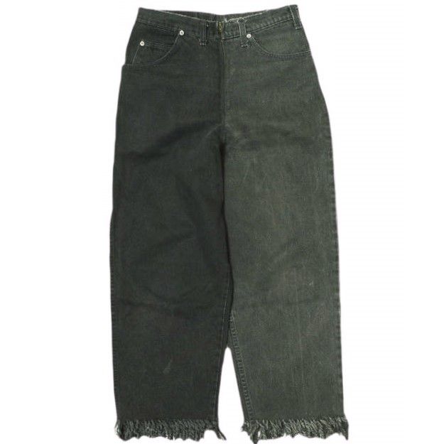 77circa ナナナナサーカ CIRCA MAKE FRINGE DENIM PANTS サーカメイクフリンジデニムパンツ ONE SIZE ブラック リメイク アシンメトリー 再構築 ボトムス g19958