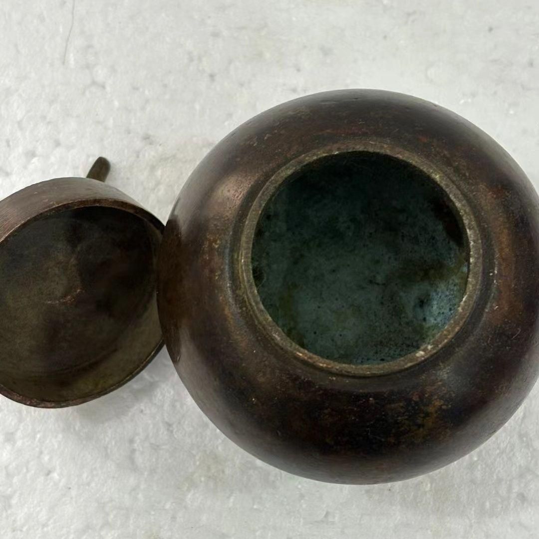 三本足  鳳蓋茶筒  茶道具  工芸品 美術品 置物 銅製 三足鳳蓋缶 茶道具 香道具 装飾品 工芸品 置物 - メルカリ