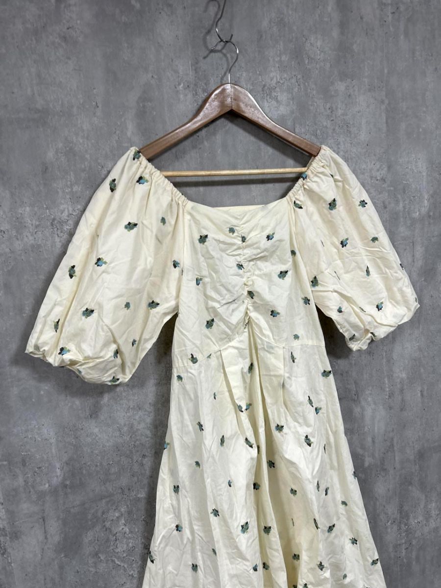 大きいサイズ◎DVF シルクシフォンフレア カシュクールワンピース 8 紺 花柄 大きいサイズ◎DVF シルクシフォンフレア カシュクール