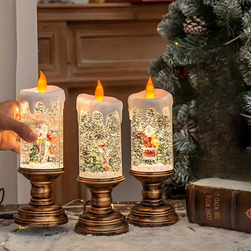 クリスマスキャンドル ろうそく サンタクロース 雪だるま スノー