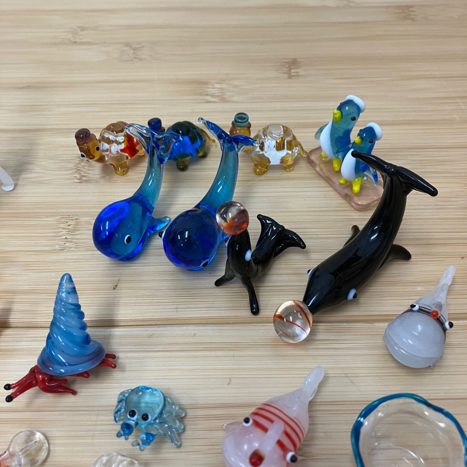 ミニチュアガラス細工 動物 工芸品 アニマル 32匹セット 鹿 やぎ ぶた