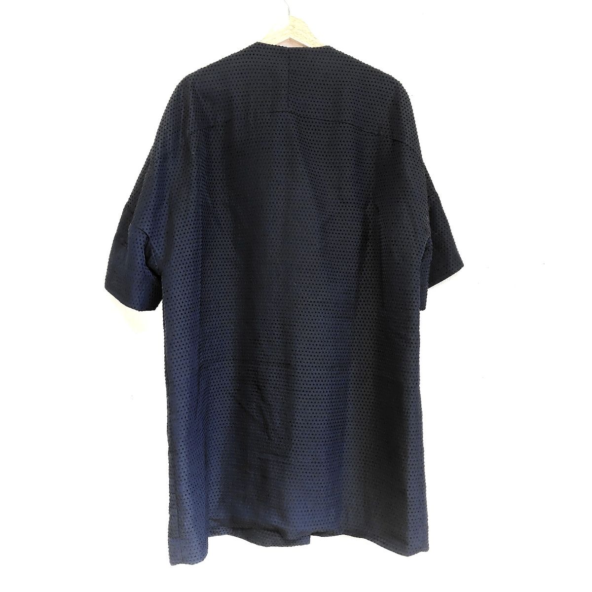 FOXEY NEW YORK フォクシーニューヨーク コート レディース - 35633 ネイビー×黒 半袖 ドット柄 刺繍 COLLECTION 春 秋