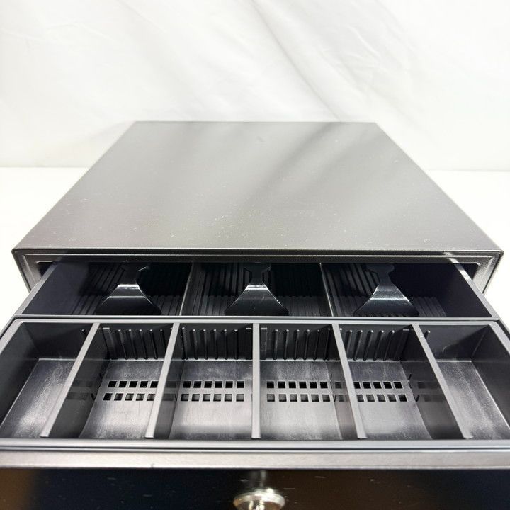 ビジコム 国産 手動式 キャッシュドロア W330×D415×H105 小型 M 紙幣3種 硬貨6種 黒 BC-415HP-B 6C