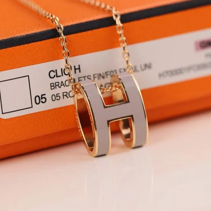 新品未使用】エルメス ミニポップアッシュ ネックレス 白✖️ピンク  