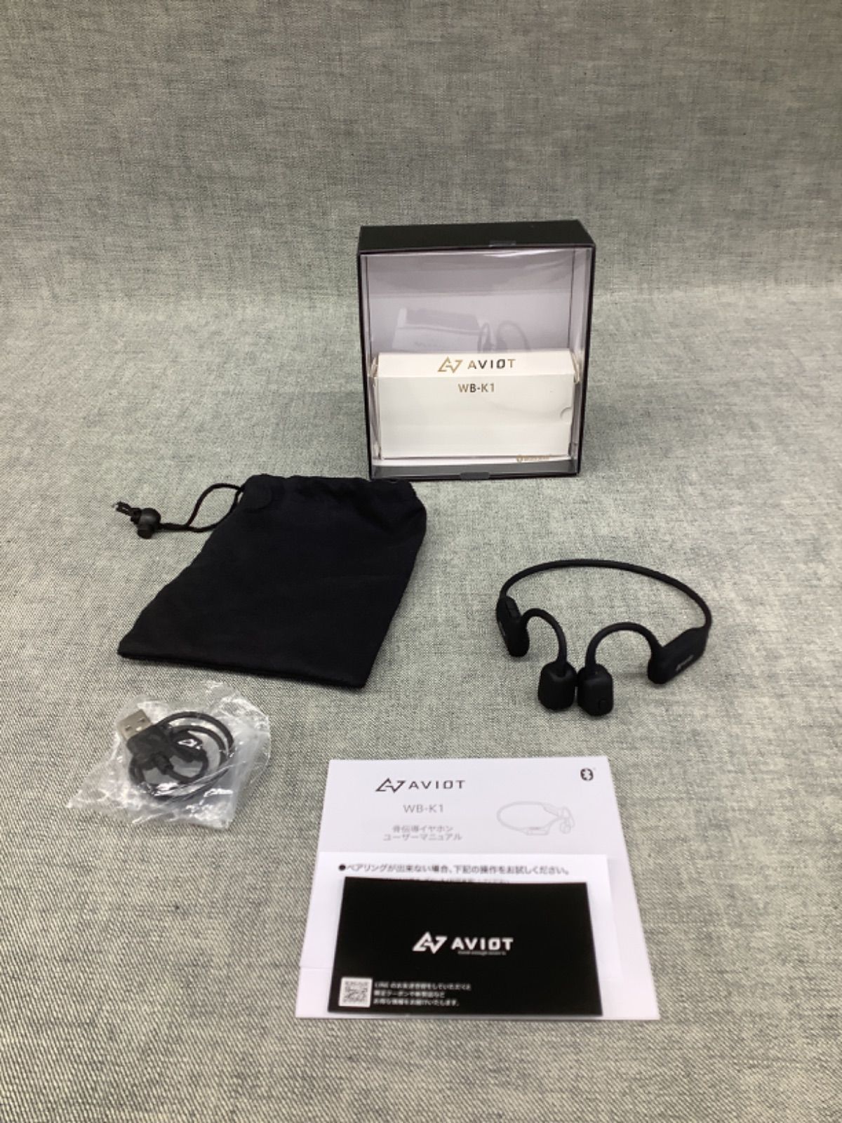 D MS24112707 ≪中古品≫ AVIOT 骨伝導ヘッドホン WB-K1-BK - メルカリ