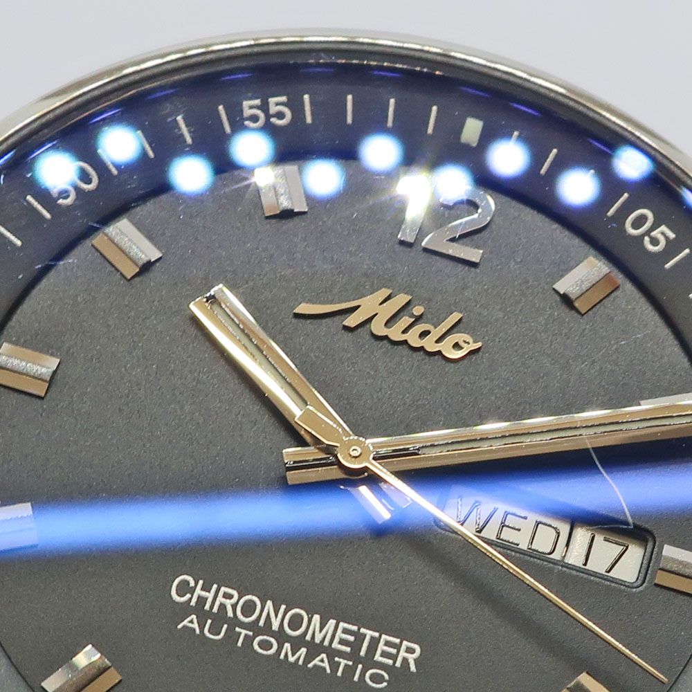 【天白】MIDO ミドー デイデイト クロノメーター 8340 SS ラバー ブラック 自動巻き メンズ 腕時計 その他 男