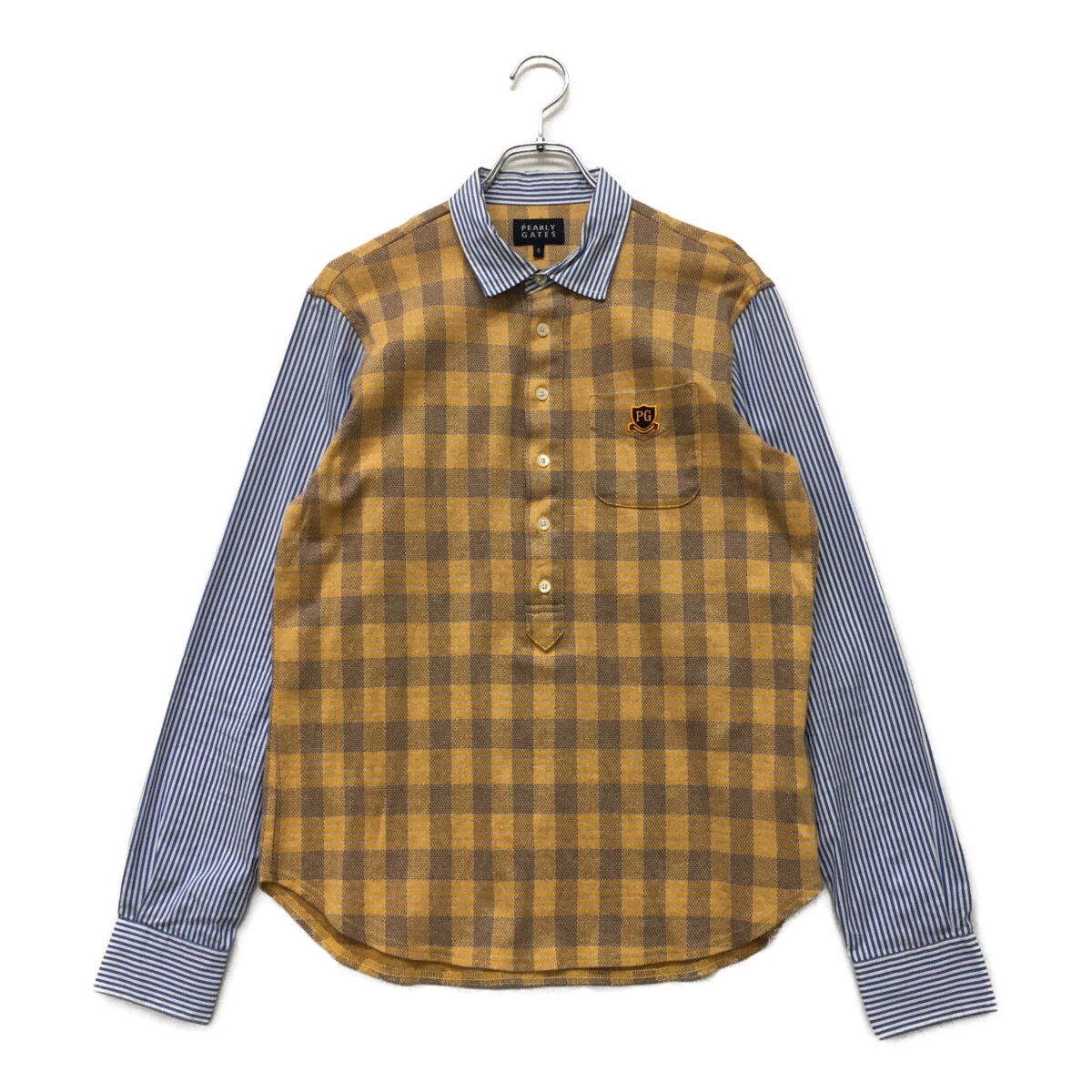 PEARLY GATES チェック柄ポロシャツ 5号 Lサイズ　パーリーゲイツ 中古 メンズ パーリーゲイツ PEARLY GATES 長袖ポロシャツ 5(L