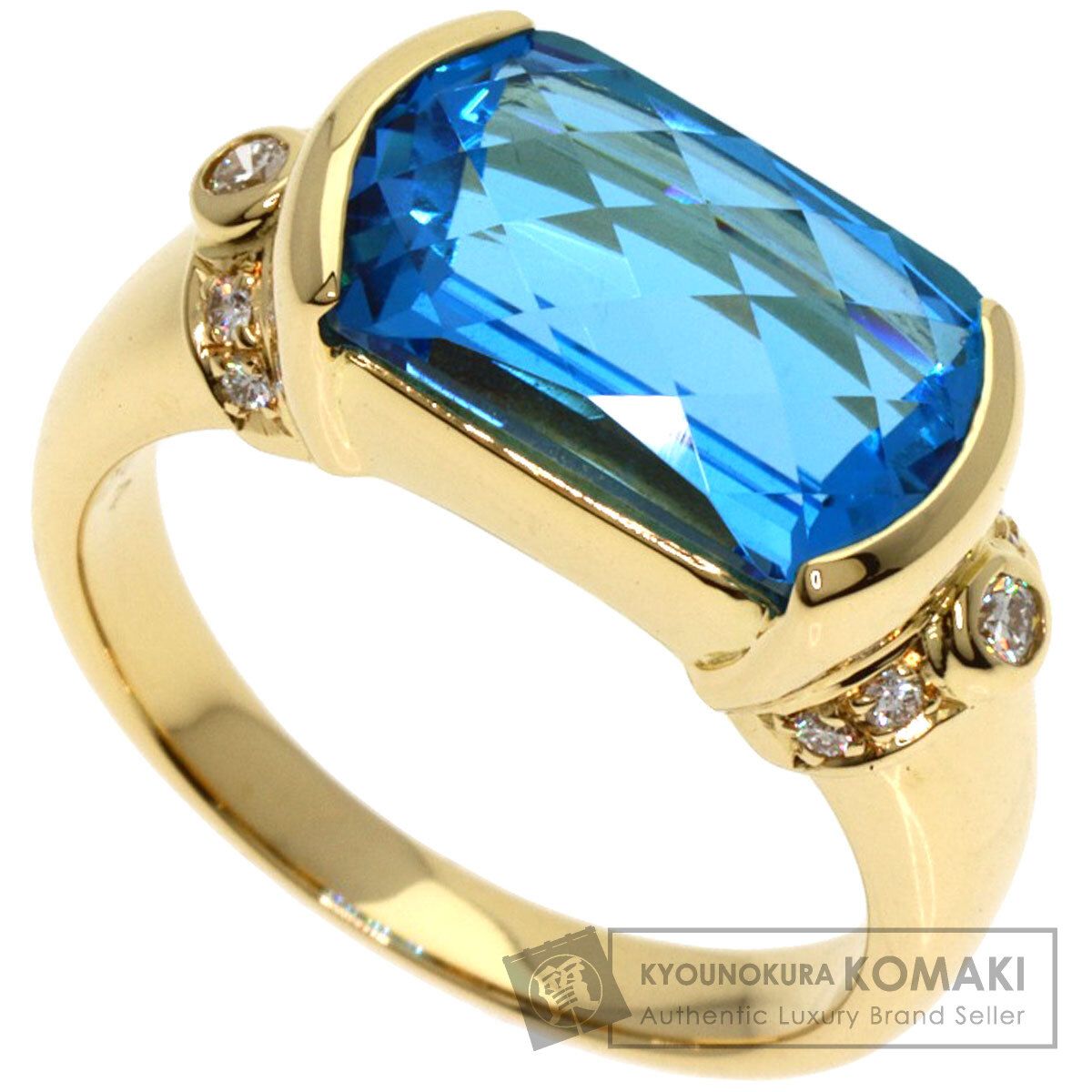 TASAKI タサキ ブルートルマリン ダイヤモンド リング 指輪 K18YG レディース