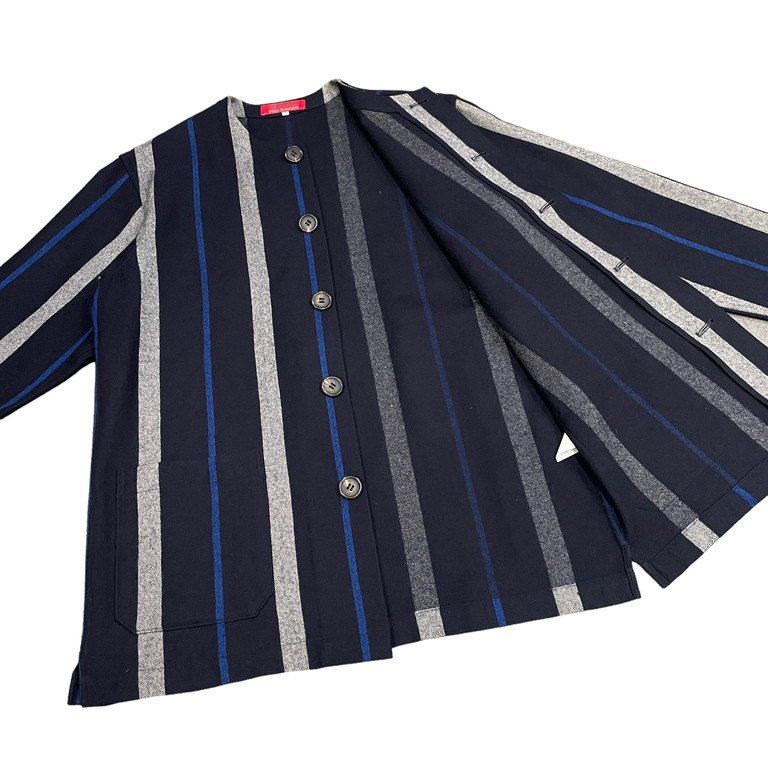 Y's for men 赤タグ ウールフラノノーカラーストライプジャケット