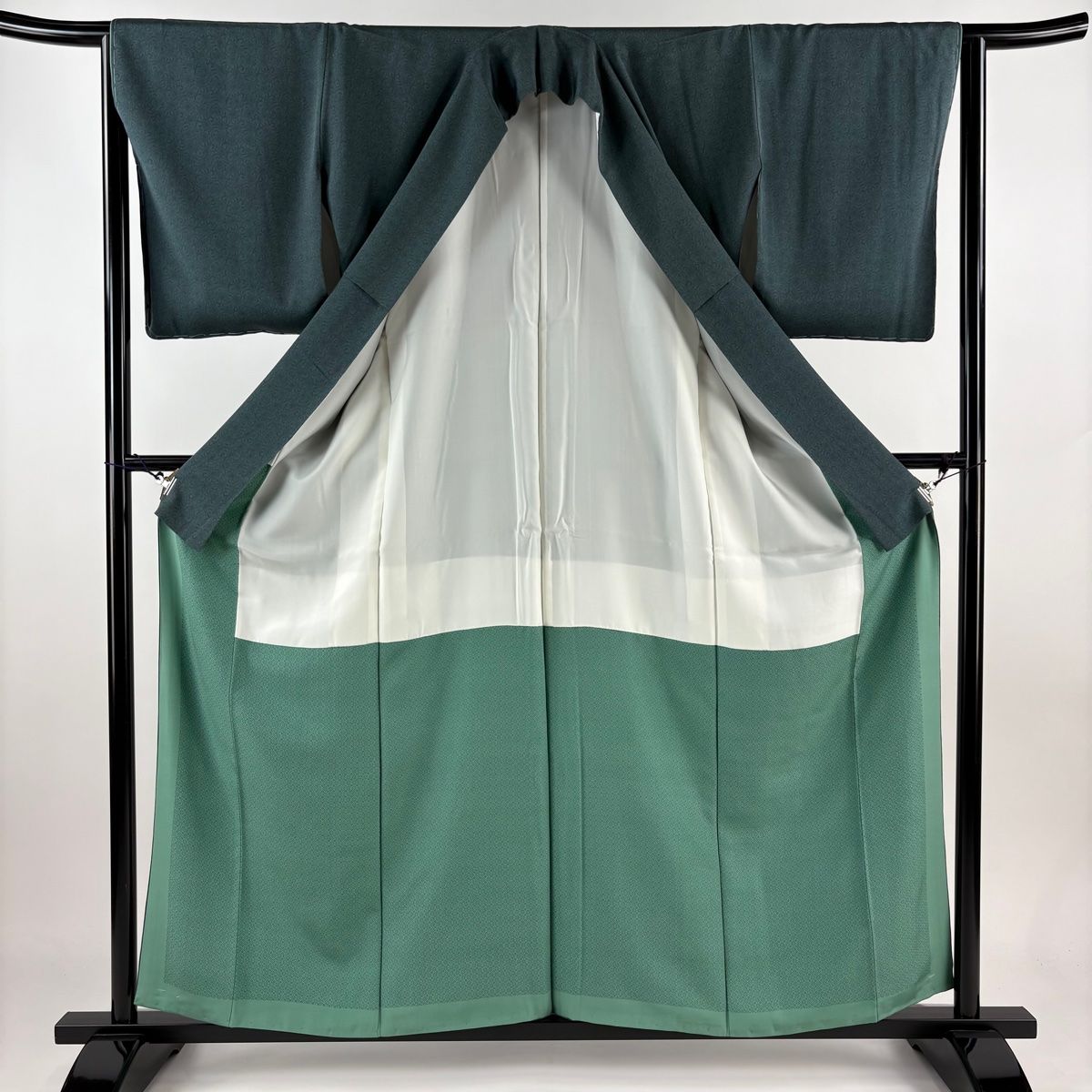 小紋 アンティーク 夏用 銘仙 市松 絣 雲 鶴 着物 044a p 銘仙 & 絣