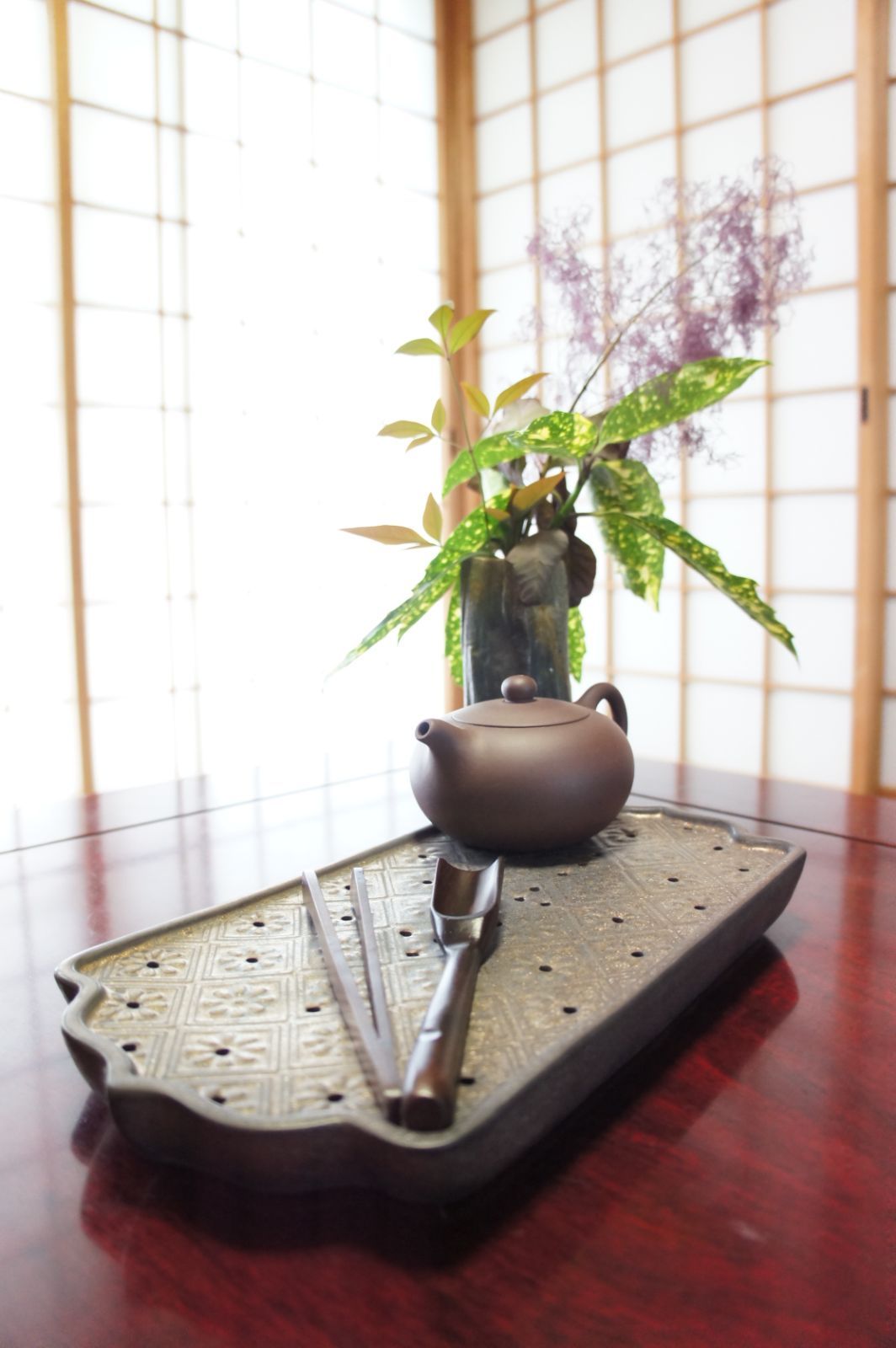 Tea ceremony raw ceramic tray Tianmu glaze 中国茶器 茶道具 茶盤 壺承 瓶床 茶台 泡茶 茶壺 茶杯