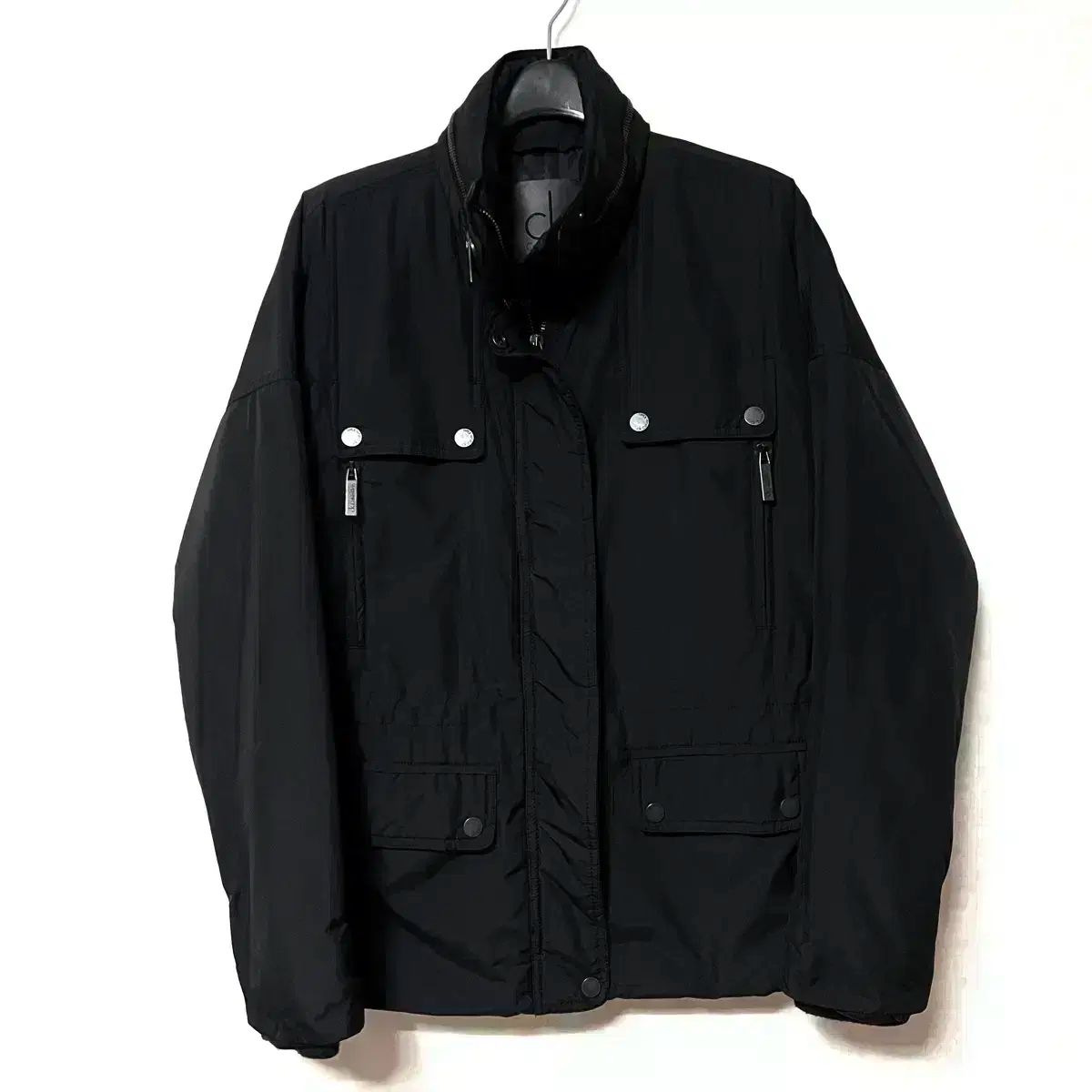 黒の軽量ジップアップジャケット S 90 Calvin Klein(カルバ・ンクライン) CK ジップアップ