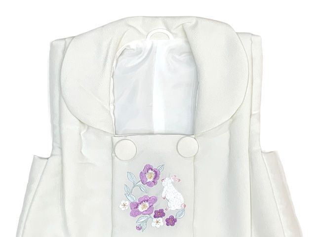 被布コート 単品 七五三 3歳 女の子 刺繍入り被布コート 合繊 白地 紫系うさぎ TYHF4355-03