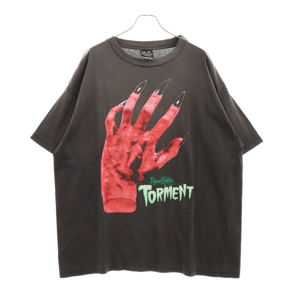 SAINT MICHAEL (セントマイケル) 23SS SS TEE DEVIL HND BLACK デビル ハンド プリント クルーネック 半袖 カットソー Tシャツ ブラック SM-S23-0000-003