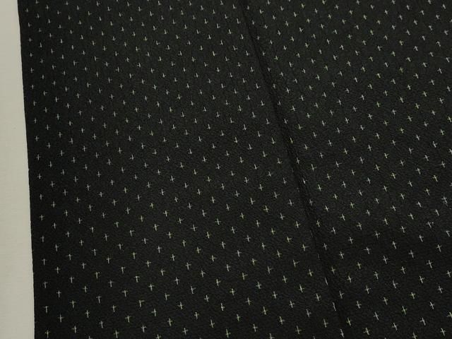 平和屋着物▽本塩沢 単衣 十字絣 黒地 正絹 逸品 CAAV3885dy - メルカリ
