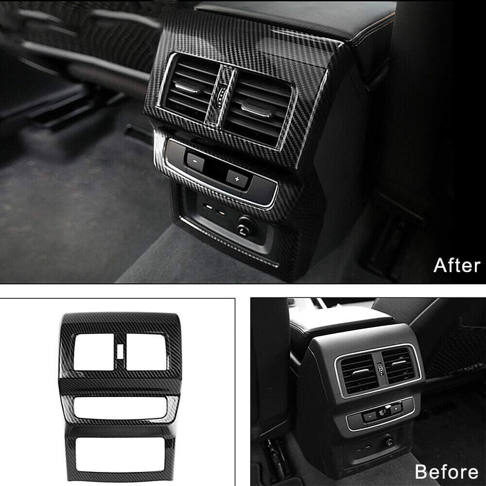 2018 アウディ Q5 FY エアーベント カバー 後部座席 カーボン調 エアコンパネル ドリンクホルダー カバー アウトレット 車用内装 インテリ