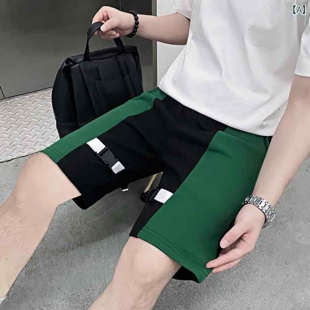 [2XL]メンズ  服  シンプル ファッション オシャレ 大人 かっこいい 大きいサイズ ストリート 紳士服 パンツ カジュアル スポーツ 五分丈 夏 薄手 ミディアム パンツ