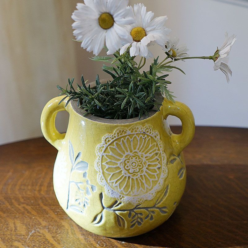 フラワーベース 花瓶 陶器 Pear Vase Y フルール イエロー 陶器製 花瓶 陶器 フラワーベース 陶器 花瓶 おしゃれ モダン インテリア 雑貨 アンティーク ヨーロッパ雑貨 アンティーク雑貨 インポ