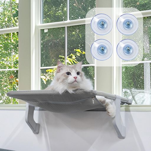 KUERUE猫窓ベッド窓用ハンモック2WAY吸盤&フック掛け簡単取り付け猫ハンモックペットベッド窓用座り台キャットウォークねこネコキャットハンモックキャットマット窓際マット耐荷重約25kg…