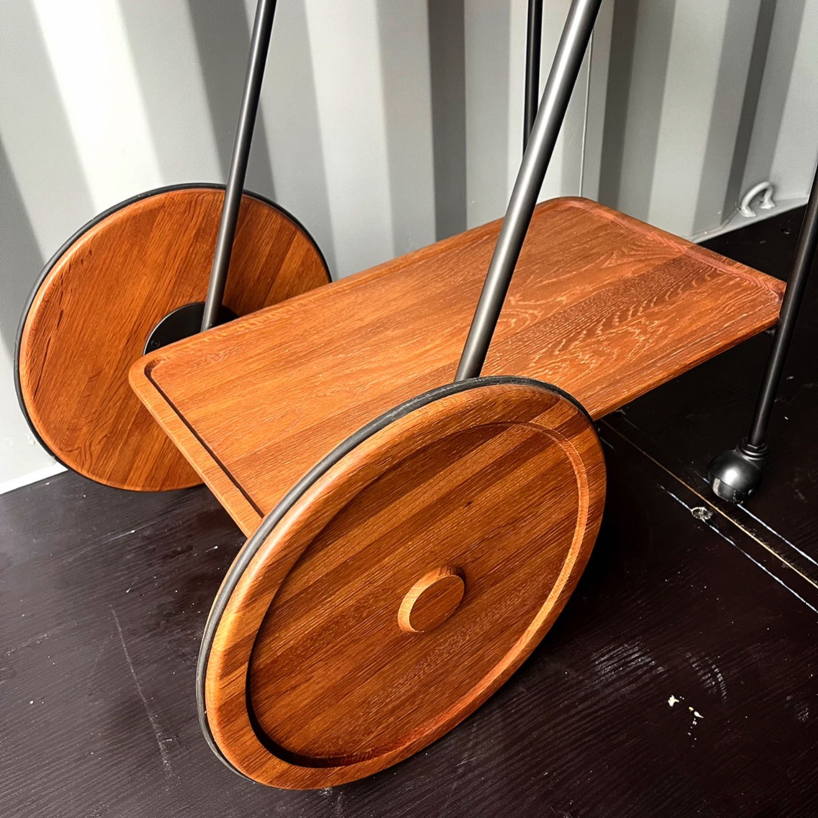 取付無料！おしゃれアンティークトロリー キャスター付きキッチンワゴン 取付無料！おしゃれアンティークトロリー キャスター付き