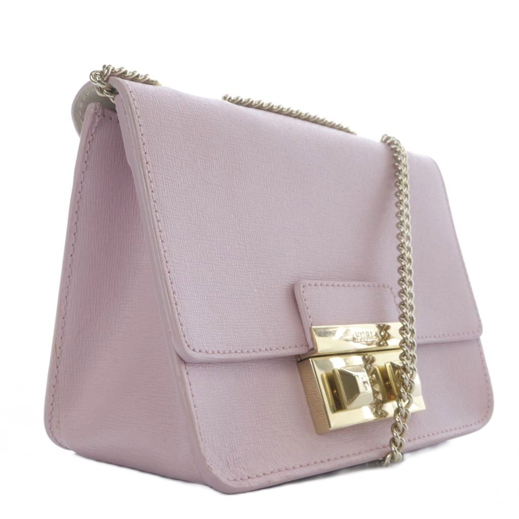 美品 FURLA フルラ チェーン ショルダーバッグ レザー うすピンク FURLA フルラ チェーンポシェットバッグ レザー ピンク : 有限