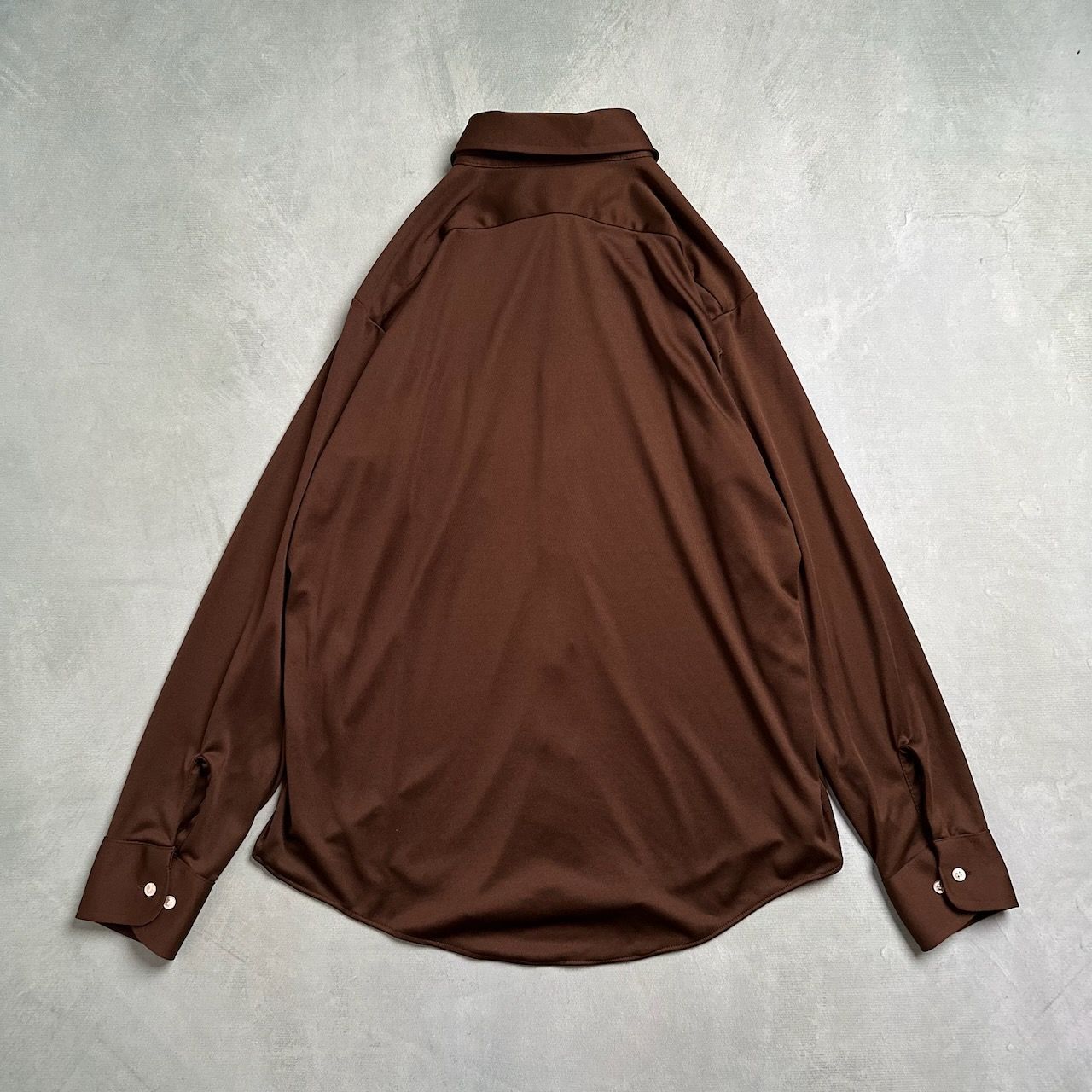 70s VAN HEUSEN バンヒューセン 無地 ポリエステル 長袖シャツ 