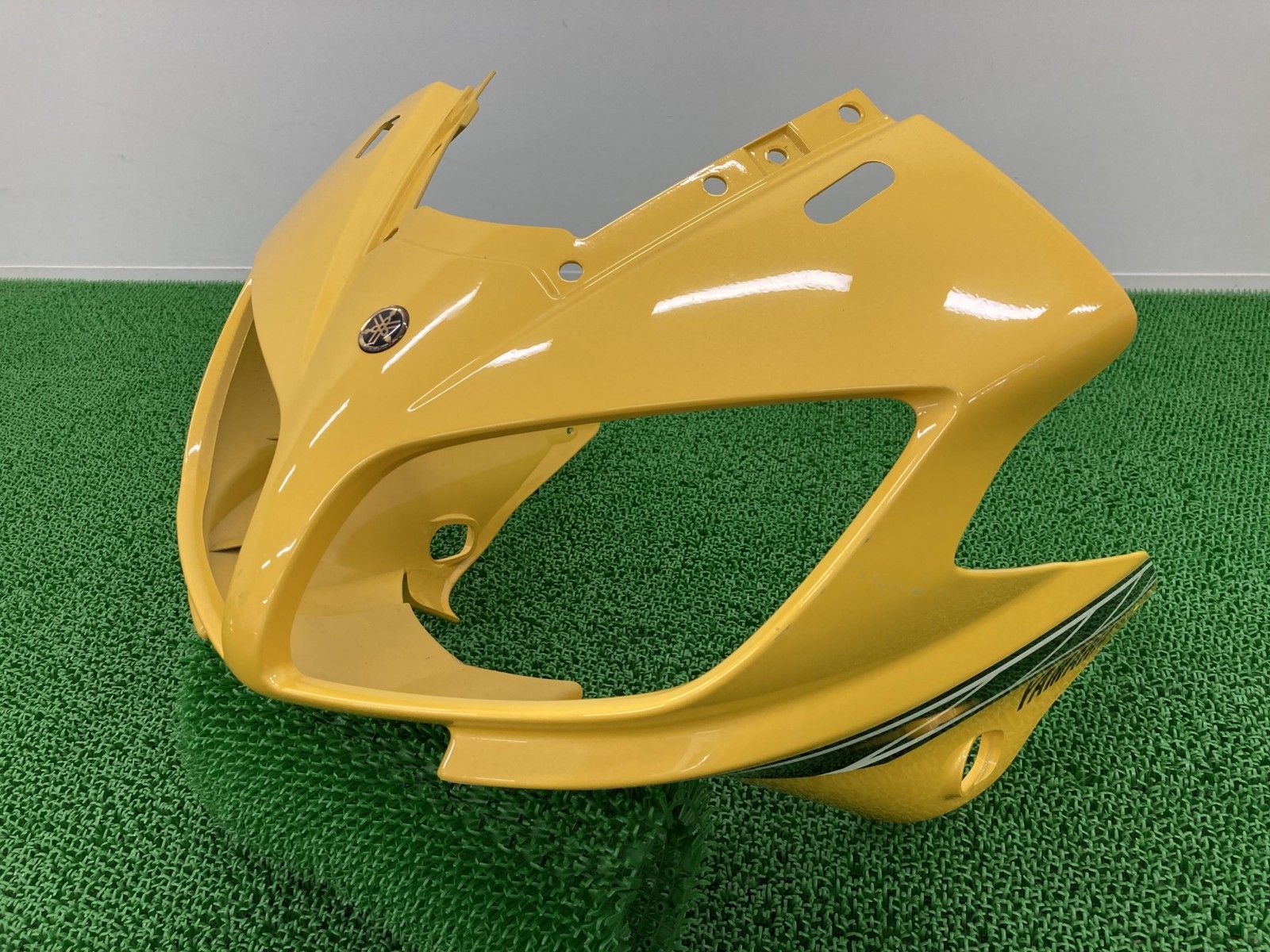 FZS1000フェザー アッパーカウル 黄 5LV ヤマハ 純正 中古 バイク 部品 2002年式外し RN06 FAZER ストロボカラー 割れ欠け無し Hy FZS1000フェザー アッパーカウル 黄 5LV ヤマハ 純正 中古 バイク 部品