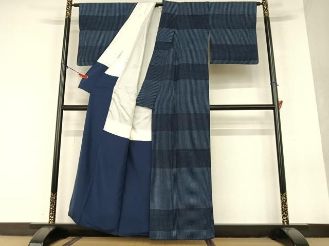 平和屋着物○藍造り国選定無形文化財 藍師・佐藤昭人 小紋 天然阿波藍  