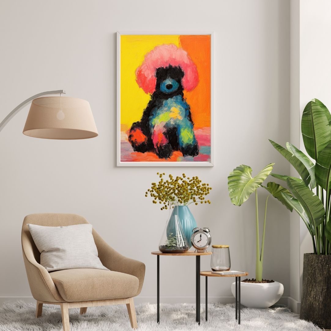 マイフレンド - トイプードル犬 No.2】抽象画 アートポスター 犬の絵 犬の