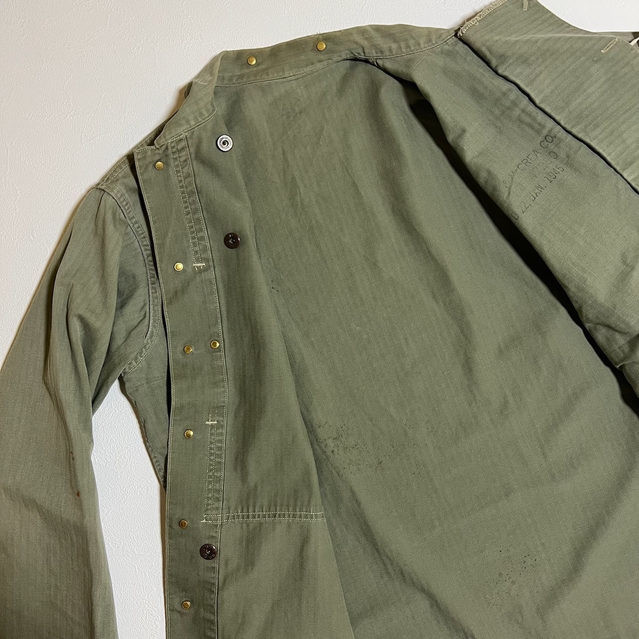usmc p-44 hbtジャケット　ステンシル 40s USMC P-44 HBT Jacket 40年代 アメリカ海兵隊 P-44
