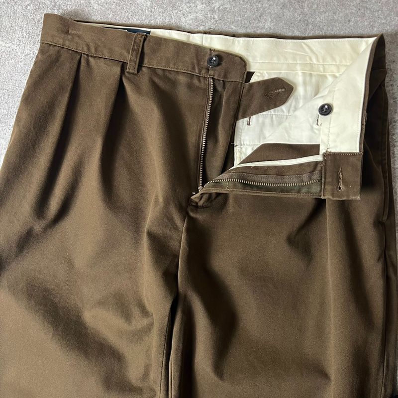 90s ラルフローレン チノパン USA製 ベージュ 33W相当 ツータック入り 古着 90年代 ラルフローレン Ralph Lauren POLO by Ralph Lauren