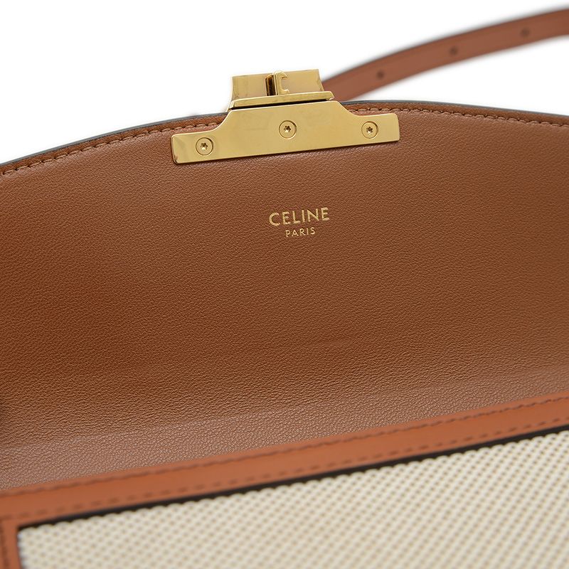 セリーヌ ティーントリオンフ ショルダーバッグ キャンバス/カーフ  