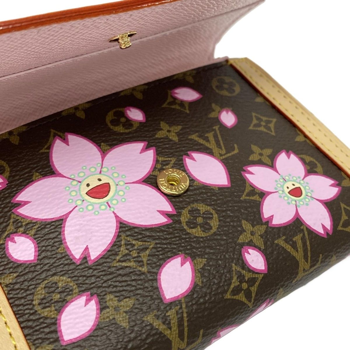 ルイヴィトン 3つ折り財布 モノグラムチェリーブラッサム美品 LV × TM  