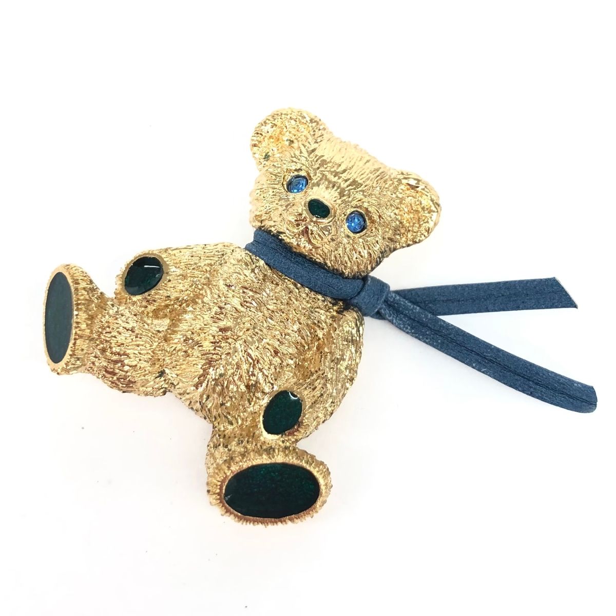 大きめCHANEL シャネル クロス型ブローチ ターコイズ色 ヴィンテージ