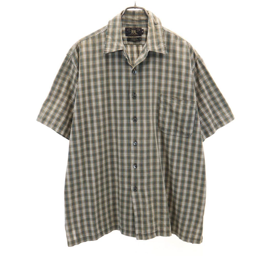 ダブルアールエル 90s 赤3星 初期タグ オールド チェック柄 半袖 シャツ M ブラウン系 RRL RALPH LAUREN メンズ 古着 【240517】 メール便可