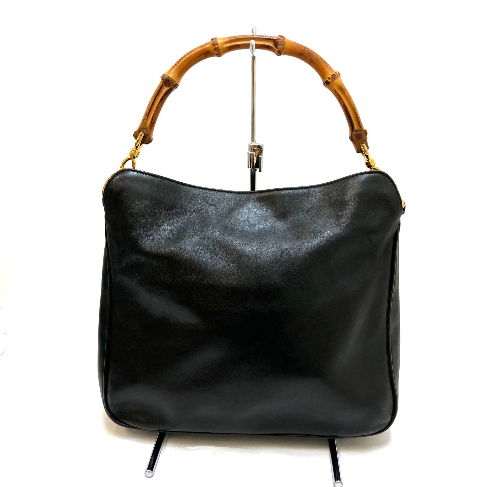 GUCCI＊グッチ オールドグッチ 2ウェイ レザー バンブー 内側ダメージ